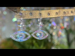 Angel Eye Leverback Earrings (Sterling Silvertone)