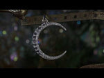 Crystal Dream CZ Crescent Moon Open Ring Charm (Sterling Silvertone)