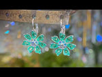 Precious Memories Flower Leverback Earrings (Sterling Silvertone)