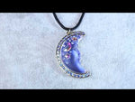 Venus Illusion Moon Shadow 35mm Cord Necklace (Goldtone/Blue Illusion)