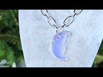 Venus Illusion Moon Shadow 50mm Necklace (Sterling Silvertone/Blue Illusion)