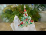 Precious Memories Cardinal Holiday Tree Foldover Pendant (Goldtone)