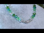 Divine Ombre 10mm Beaded Magnetic Interchangeable Necklace (Sterling Silvertone/Multi Green)