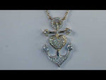 Stardust Diamond Hope, Love, Faith, Family & Friends Anchor Necklace (14K Gold Plated)