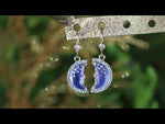 Goddess Illusion Moon Shadow Leverback Earrings (Goldtone/Blue Illusion)