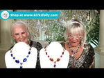 Glamour Queen Necklace & Pierced Earrings Set (Goldtone/Mystic Iridis)
