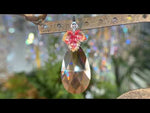 Fall Festival Crystal Drop Open Ring Charm (Sterling Silvertone)