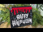 Fright Night Happy Halloween Sequin Beaded Mini Pouch Bag