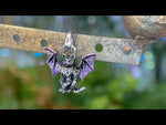 Baby Bat Cat Open Ring Charm (Silver Ox)