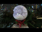 Love Spell Aura Amethyst Quartz Crystal Geode Sphere with Stand