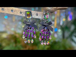 Mrs. Bones Skeleton Hand Pierced Earrings (Hematite)