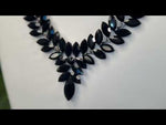 Cast A Spell Necklace & Pierced Earrings Set (Silvertone/Jet)