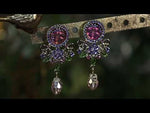 Mystic Goddess Seaview Moon Enchanted Garden Pierced Earrings (Goldtone/Mystic Iridis)