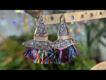 All Hallows Eve Witch Hat Pierced Earrings (Goldtone)