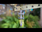 Mythical Crystal Cross Open Ring Charm (Brass Ox)