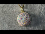 Luna Ethereal Shimmer Open Ring Charm Necklace (Goldtone)