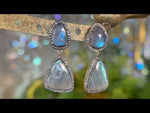 Labradorite Diamond Dream Pierced Earrings