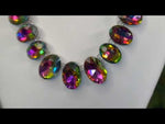 Mystic Vitrial Empress Necklace & Earrings Set (Silvertone)
