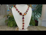 Glamour Queen Necklace & Pierced Earrings Set (Goldtone/Mystic Iridis)
