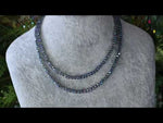 Shimmer Bead 32" Necklace (Sterling Silvertone/Mystic Blue)