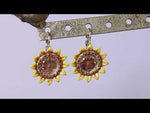 Sunflower Goddess Seaview Moon 12mm Illusion Leverback Earrings (Goldtone)