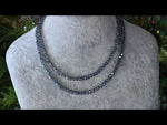 Shimmer Bead 18" Necklace (Sterling Silvertone/Mystic Blue)