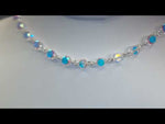 Fantasia Petite Beaded Link Necklace (Sterling Silvertone/Crystal AB)