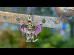 Baby Bat Cat Open Ring Charm (Goldtone)