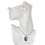 Dream Light Labradorite Pendant And Aquamarine  Beaded Necklace (Labradorite/Aquamarine)