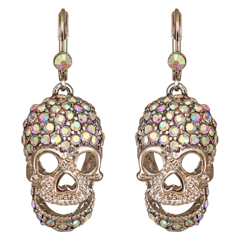 Fright Night Skull Leverback Earrings (Silvertone)