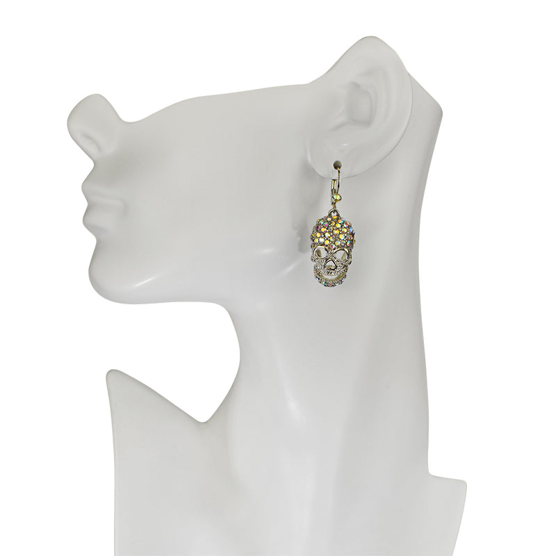 Fright Night Skull Leverback Earrings (Silvertone)