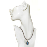 Dream Land Labradorite Oval Pendant And Beaded Necklace (.925 Sterling/Labradorite)