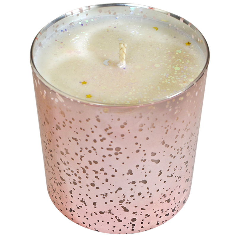Frosted Fairy Berry 10oz Soy Candle (Rose Goldtone Mercury Glass)