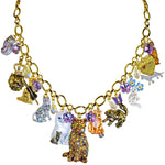 Cat Lovers Charm Necklace (Goldtone)
