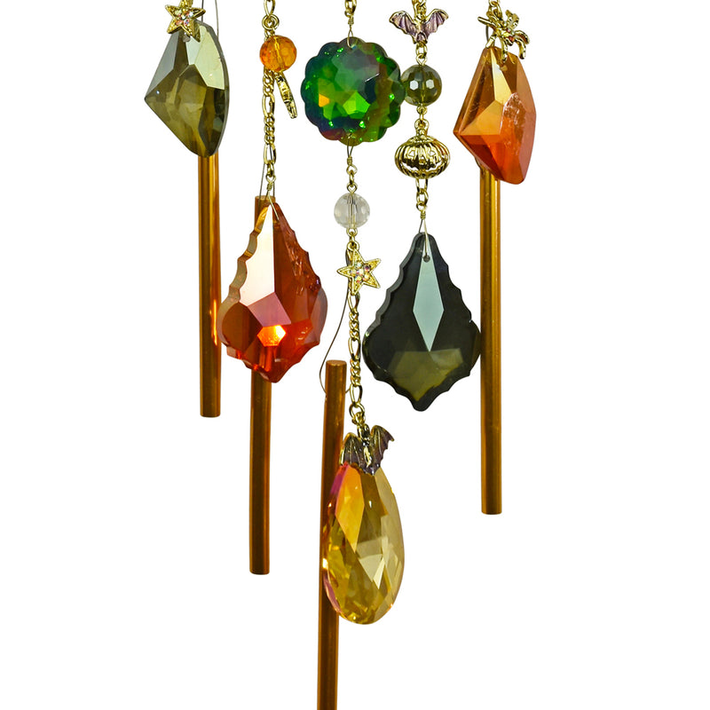 Witch's Coven Goddess Seaview Moon Wind Chime (Goldtone/Crystal)