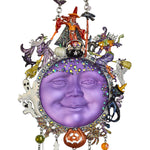Witch's Coven Goddess Seaview Moon Wind Chime (Silvertone/Twilight Purple)