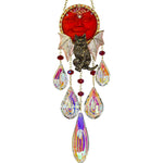 Sabrina Bat Cat Empress Seaview Moon Ornament (Goldtone/Ruby)