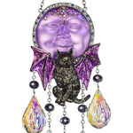 Sabrina Bat Cat Empress Seaview Moon Ornament (Silvertone/Twilight Purple)