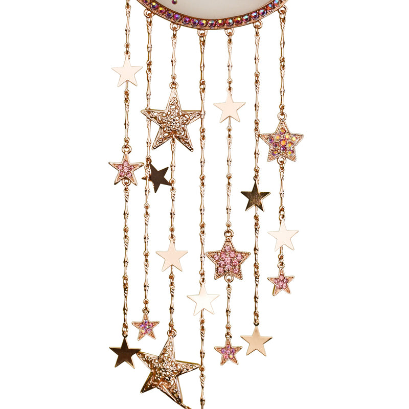 Starry Night Goddess Moon Shadow Ornament (Rose Goldtone/Pixie Pink)