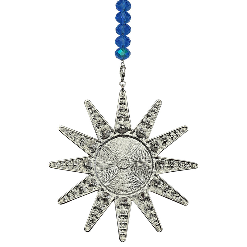 Stella Luna 50mm Empress Seaview Moon Shimmer Ornament (Sterling Silvertone/Light Sapphire)