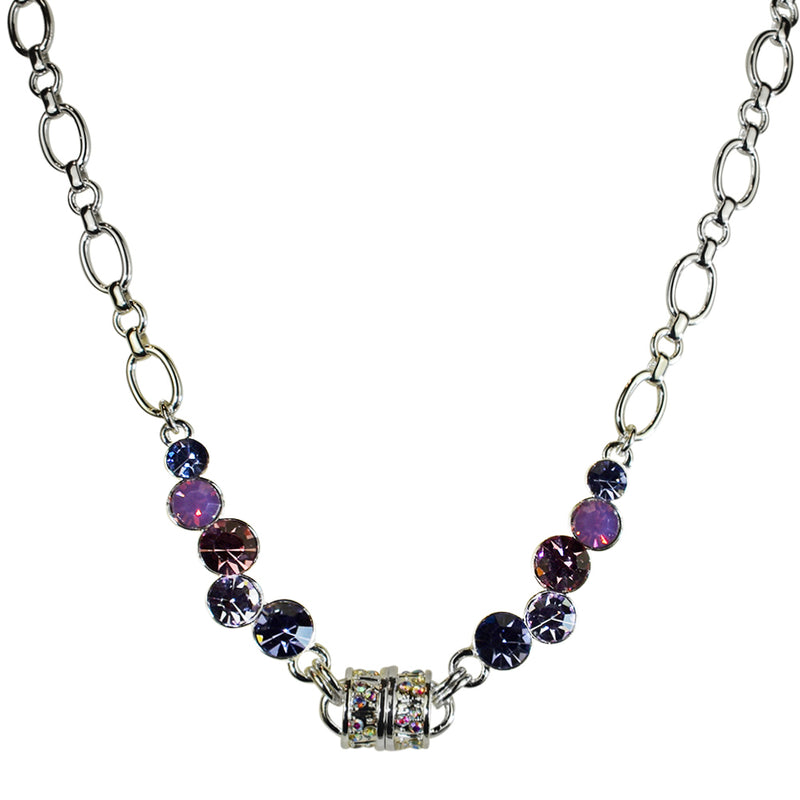 Crystal Wishes Magnetic Interchangeable Necklace (Sterling Silvertone/Purple)