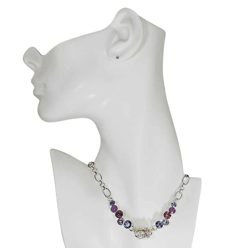 Crystal Wishes Magnetic Interchangeable Necklace (Sterling Silvertone/Purple)