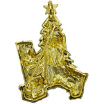 Yorkie Christmas Surprise Pin Pendant (Goldtone)