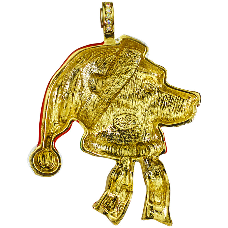 Golden Retriever Santa Magnetic Enhancer (Goldtone)