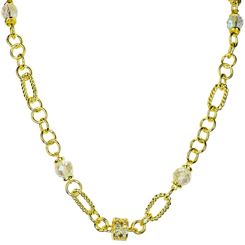Crystal Link Magnetic Interchangeable Necklace (Goldtone/Crystal AB)