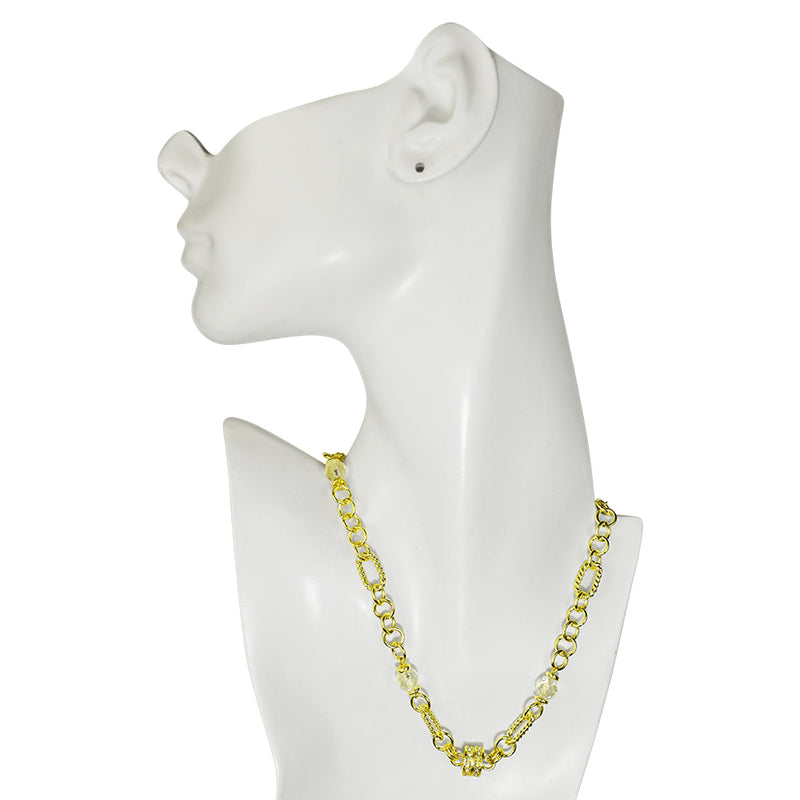 Crystal Link Magnetic Interchangeable Necklace (Goldtone/Crystal AB)