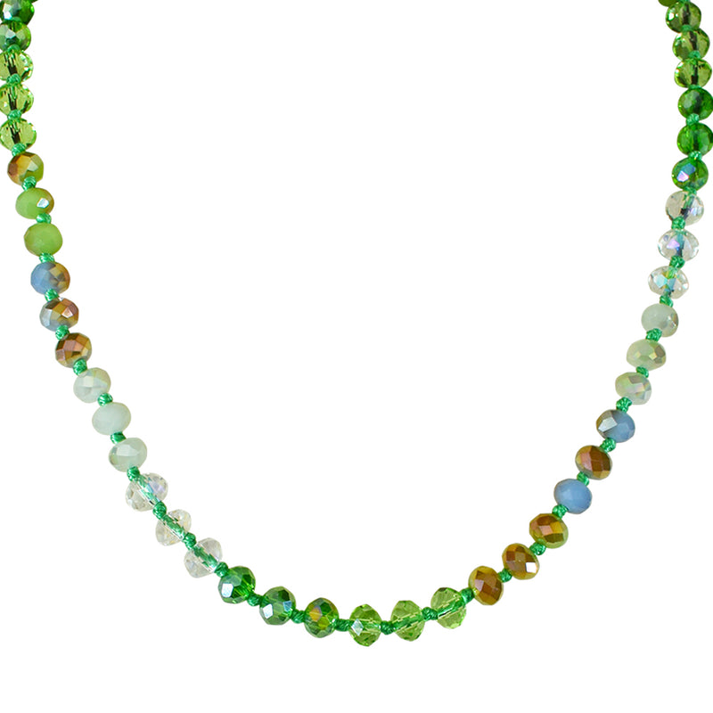 Divine Ombre 6mm Beaded Necklace (Goldtone/Green)