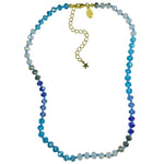 Divine Ombre 6mm Beaded Necklace (Goldtone/Blue)