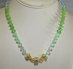 Divine Ombre 8mm Beaded Magnetic Interhchangeable Necklace (Goldtone/Green)