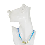 Divine Ombre 8mm Beaded Magnetic Interchangeable Necklace (Goldtone/Blue)